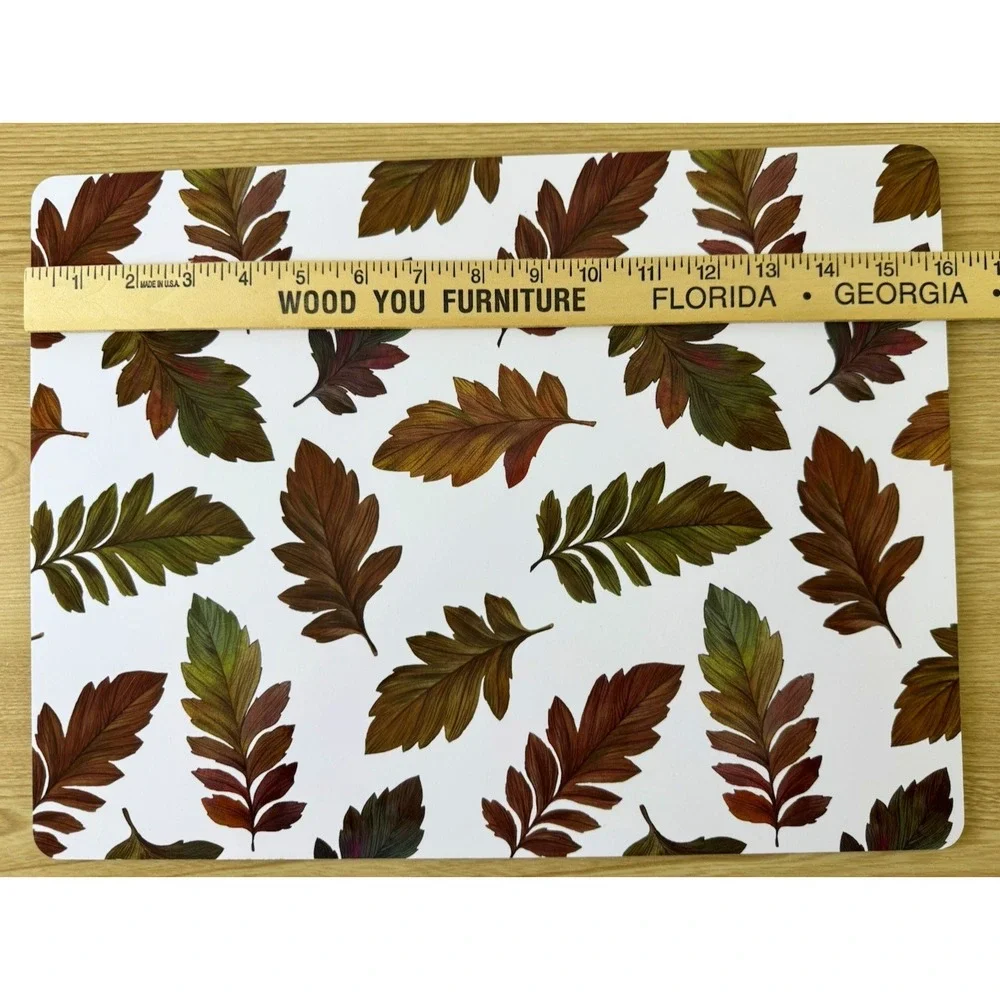 Set of 4 Fall Autumn Leaf Cork Back Placemats 16 x 12 Harvest Table Decor